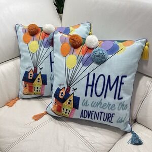 Disney Parks Pixar Up Movie Throw Pillow Home Is Where The Adventure Is Set Of 2